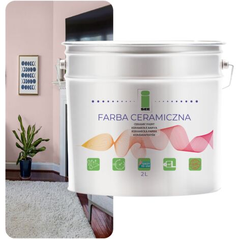 Peinture murale céramique rose, lavable, rose pastel, 2 L, résistante aux taches (1/5)