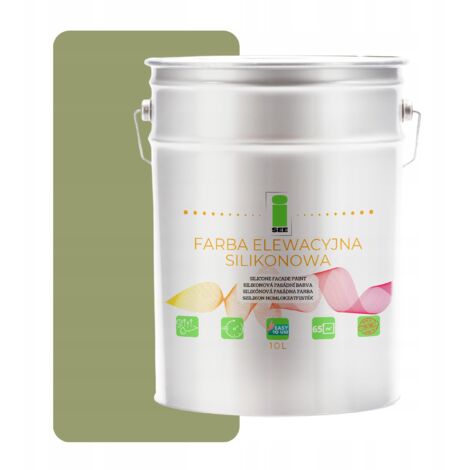 Peinture silicone pour façade, vert pistache, nuance verte, 10 L (1/5)