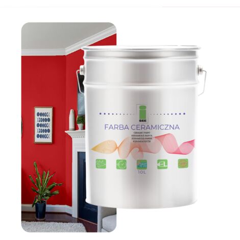 Peinture murale céramique, lavable, rouge, 10 L, magasin d'usine