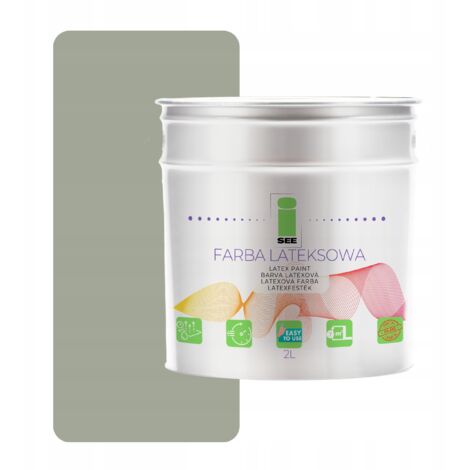 Peinture murale latex pour murs intérieurs, gris sauge, 2 L, Pologne (1/5)
