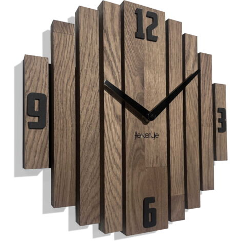 Horloge murale en bois Symetria 30 cm marron (1/5)
