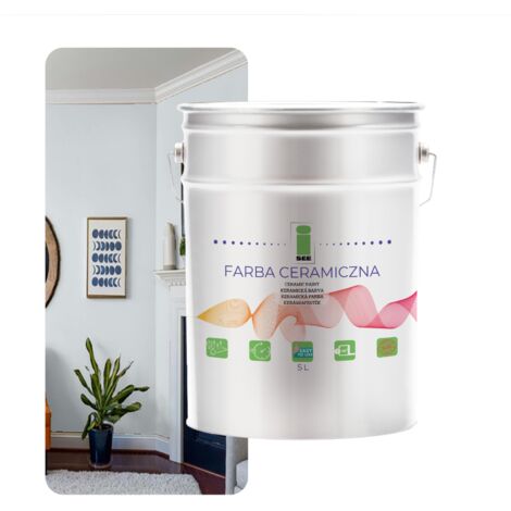 Peinture murale céramique lavable blanche bleu clair 5L résistante aux taches