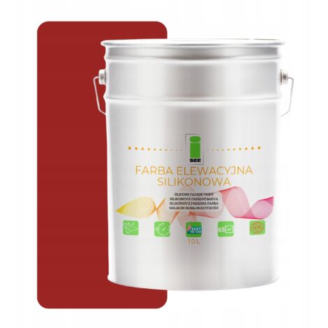 Peinture silicone pour façade rouge 3001, teinte rouge, 10 L (1/5)