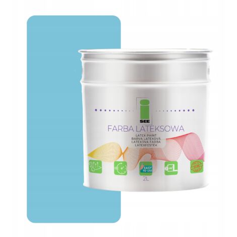 Peinture murale latex pour intérieur, teinte bleue, 2L Deluxe (1/5)