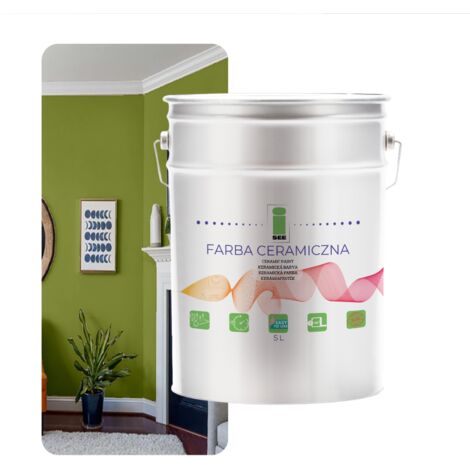 Peinture murale céramique verte lavable vert mousse 5L résistante aux taches (1/5)