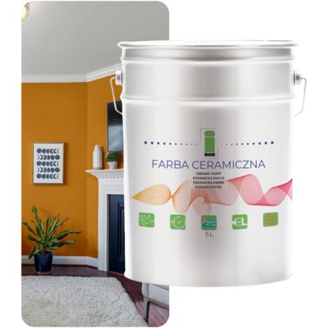 Peinture murale céramique lavable, jaune moutarde doré, 5 L, fabricant (1/5)