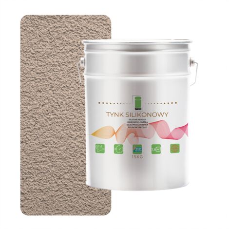 Enduit silicone pour façades extérieures, beige nacré, qualité supérieure 1,5 mm, 15 kg (1/5)