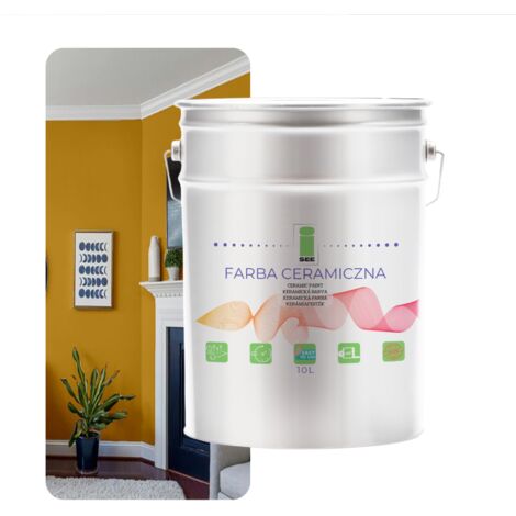 Peinture murale céramique lavable, couleur or moutarde, 10 L, résistante aux taches (1/5)