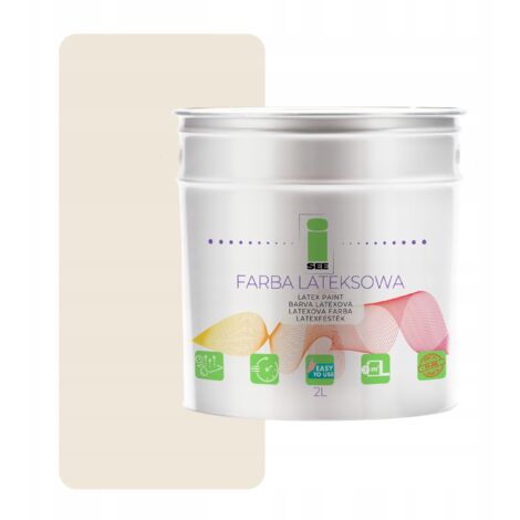 Peinture murale en latex crème pour intérieur 2L - Magasin d'usine (1/5)