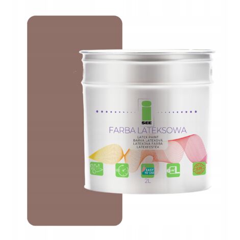Peinture murale latex pour intérieur, brun terreux, 2L, fabricant (1/5)