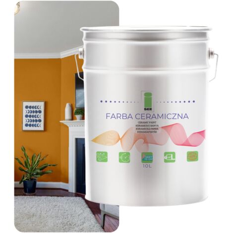 Peinture murale céramique lavable, couleur or moutarde, 10 L, résistante aux taches (1/5)
