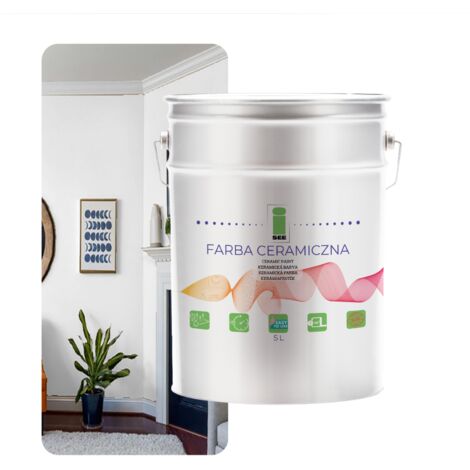 Peinture murale céramique blanc neige, lavable, pour plafonds et murs, 5 L (1/5)