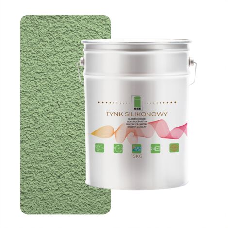 Enduit de façade extérieur en silicone vert olive 1,5 mm, qualité supérieure, 15 kg