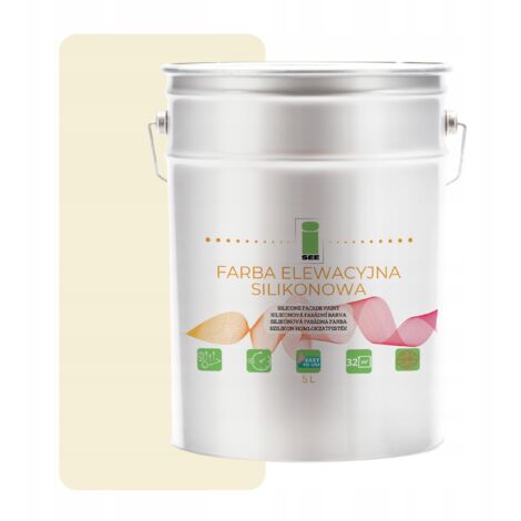 Peinture silicone pour façade blanche légèrement jaune 5L + anti-algues (1/5)