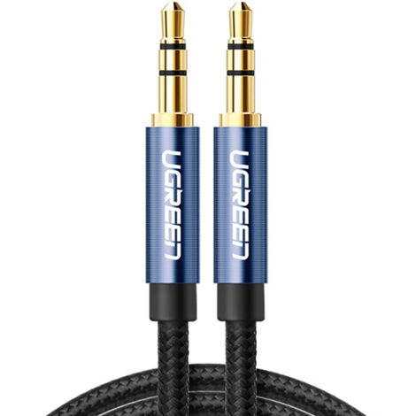 Câble audio AUX tressé résistant, mini-jack 3,5 mm, 1,5 m, bleu