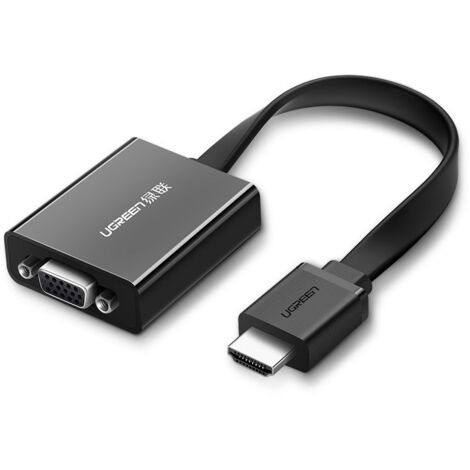Adaptateur mini-jack 3,5 mm HDMI - VGA micro USB AUX audio noir (1/5)