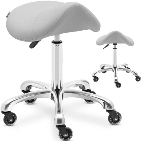 Tabouret cosmétique selle sur roulettes jusqu'à 150 kg YORK - gris clair (1/5)