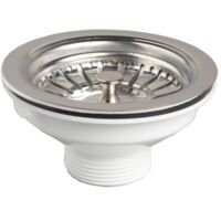 Wirquin – Bonde évier 90 mm avec panier – Filetage GZ 1 1/2" (6/4") – Trou de 90 mm pour éviers de cuisine – Joints inclus