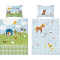 Parure de lit bébé 100x135 Tracteur Ferme COTON