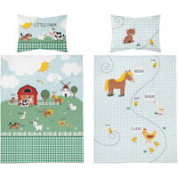 Parure de lit bébé 100x135 Tracteur Ferme COTON