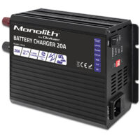 Chargeur monolithique intelligent Qoltec pour batteries LiFePO4 AGM GEL SLA 20 A 12 V