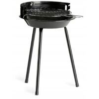 Barbecue portable au charbon de bois rond 27 cm – Grille chromée réglable – Foyer émaillé – Léger et idéal pour pique-nique