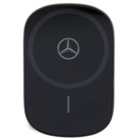 Support inductif MagSafe 15W pour calandre Mercedes – Charge rapide 15W – Design élégant noir et argent – Montage flexible sur grille ou pare-brise