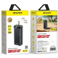 Batterie externe AWEI 30 000 mAh 22,5 W Noir