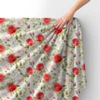 Tissu velours royal polyester à coudre - Motif fleurs - RDX3000