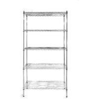 Étagère de rangement pliable avec étagères réglables en fil métallique - 5 étagères - Hendi 812204