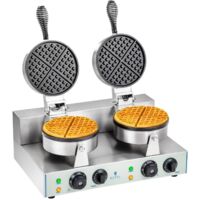 Gaufrier rond - Royal Catering - Dimensions: 43 x 50 x 56 cm - Puissance: 2 x 1.300 Watts