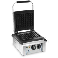 Royal Catering – Gaufrier rectangulaire 2000W pour 2 gaufres belges – Plaques en fonte émaillée – Minuterie 15 min – Acier inoxydable