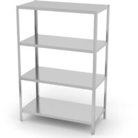 Étagère de rangement en acier inoxydable pour restauration avec 4 étagères complètes 180(h)x80x40cm - Hendi 812518