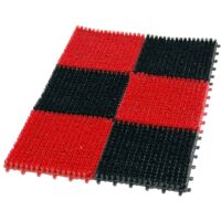 Paillasson en plastique 6 pièces 36 x 55 cm Noir/rouge - Wycier 67984