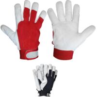 Gants en cuir de chèvre, velcro, Safeticult Pro, Technik R.8 - 12 paires - Rek SKRLEV8