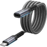 Câble d'extension USB-C 3.2 JSAUX 100 W 5 A 10 Gbit/s pour iPhone, MacBook, iPad, Magsafe 4K 60 Hz, 2 m