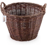 Panier de ferme en osier foncé pour la récolte des fruits, légumes, pommes de terre, pot de fleurs, ballon fumigène, 30 cm, doublé de papier d'aluminium