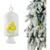 Décoration de sapin de Noël en verre - Cupcake jaune en verre 14 cm