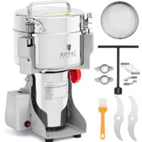 Royal Catering – Moulin à épices électrique 2000 g – Puissant moteur 3400 W – Vitesse 35 000 tr/min pour broyage fin – Inclinaison 270° pour verser facilement