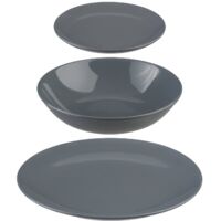 Vaisselle 18 pièces couleur grise