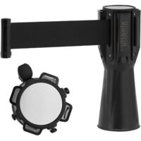 Cassette avec ruban de signalisation, couvercle pour borne, 2 m, noir
