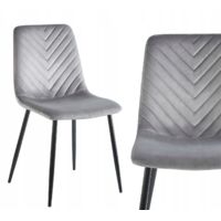 Fauteuil en velours gris pour bureau, salon, style loft, pieds en métal, FURNITEX