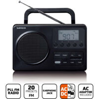 Mpr 035bk compact portable fm radio with lcd screen black