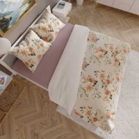 Parure de lit 220x200 coton satiné fleurs de Manille Pastelowa