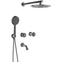 Robinet de baignoire et de douche encastré avec ensemble de douche MURO Laveo