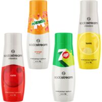 SODASTREAM Cola + Mirinda + 7Up + Sirops de soda pour fontaine à soda 4 pcs.