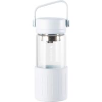 Bouteille en verre avec infuseur BUYDEEM 300 ml, modèle DG42, couleur blanc avoine