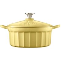 Batterie de cuisine en fonte émaillée BUYDEEM, 2,9 l, modèle CP521, jaune doux