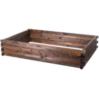 Jardinière surélevée en bois 120x80x24cm Greenspot - Jardinière surélevée pour herbes, fleurs, légumes - Jardinière en bois imprégné - Bois de rose foncé