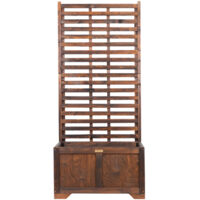 Jardinière Pergola Vintage 80 x 42 x 180 cm - Jardinière en bois avec échelle pour balcon, terrasse, jardin, 120 L - Pergola en bois pour plantes grimpantes - Séparateur d'espace, coloris palissandre